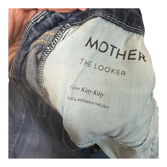 Mother Jeans Dark Wash Skinny The Looker Here Kitty Kitty Size 26 - Picture 3 of 16